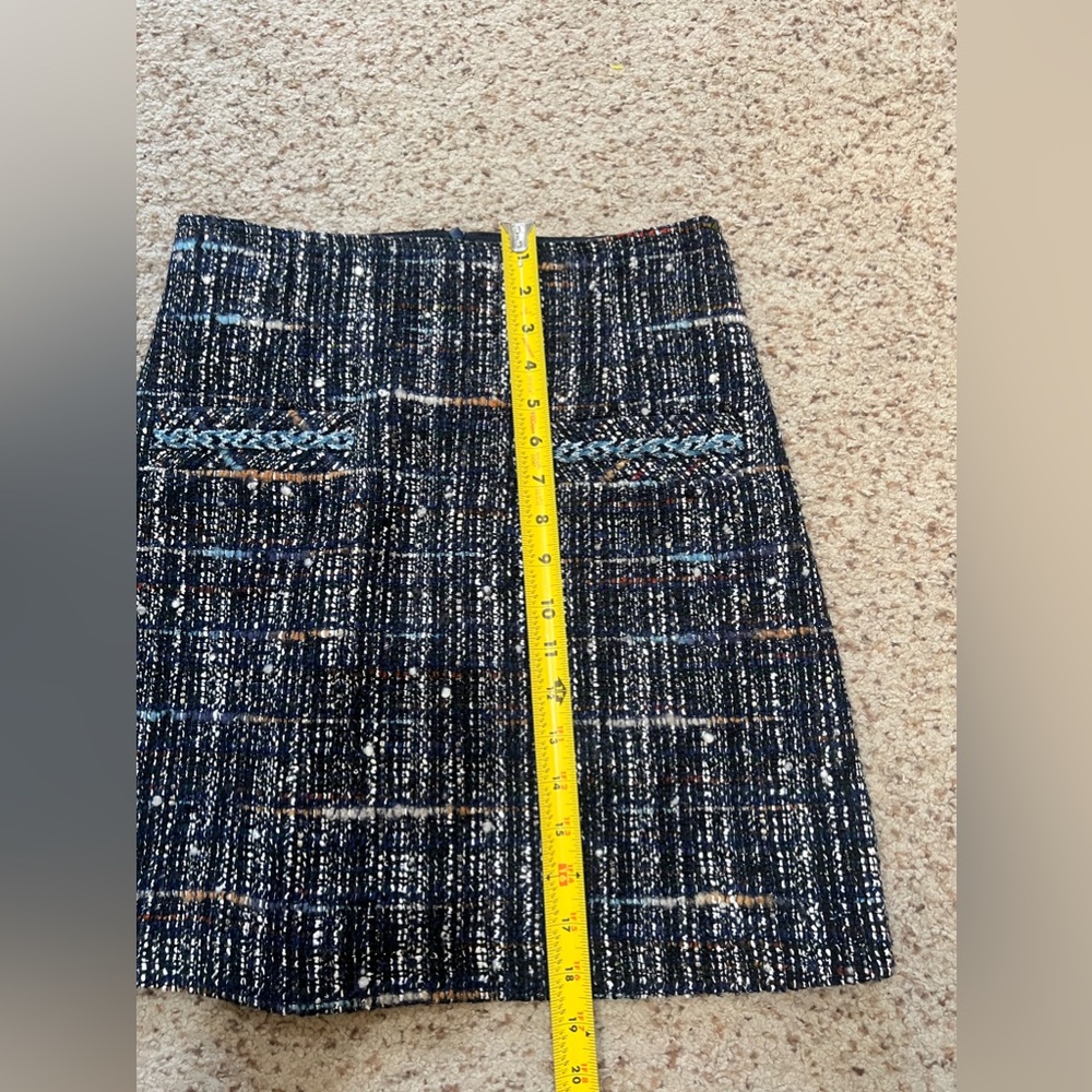 SANDRO Paris Marietha Navy Blue Tweed Mini SKIRT Preppy Old Money Academia SZ‎ 2 - Picture 5 of 12